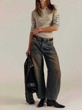 NWT Free People Barrel Jeans Lost In The Desert W 28 We The Free Good Luck